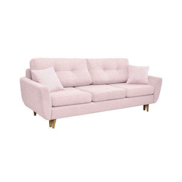 Różowa sofa rozkładana z jasnymi nogami Mazzini Sofas Rose-image-3
