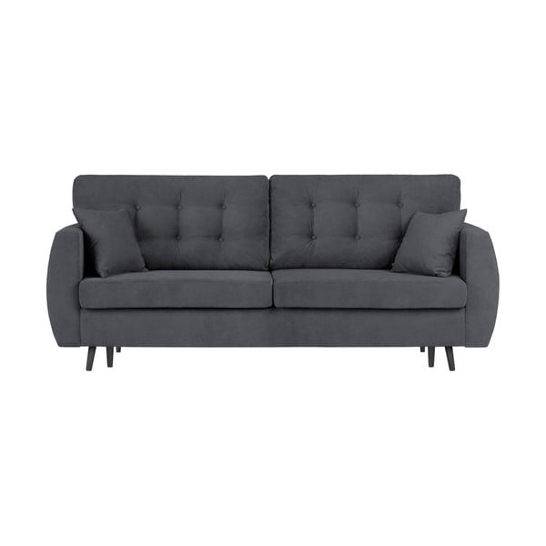 Ciemnoszara 3-osobowa sofa rozkładana ze schowkiem Cosmopolitan design Rotterdam
