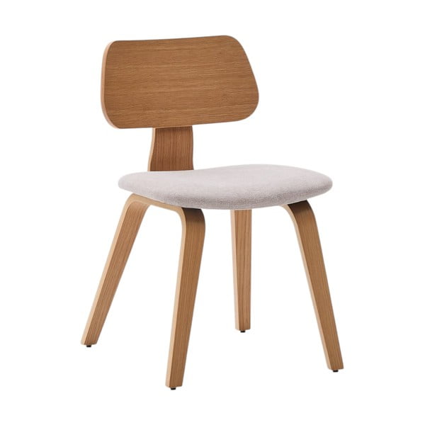 Beżowo-naturalne krzesło w dekorze dębu Gena – Kave Home