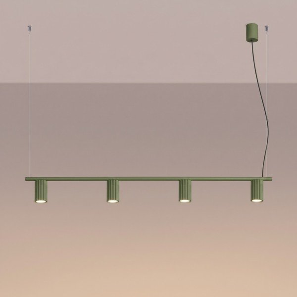Zielona aluminiowa lampa wisząca Gleam – Sollux-image-4
