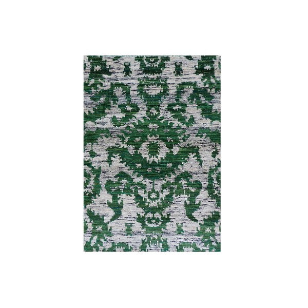 Zielony dywan wełniany Ikat, 230x160 cm