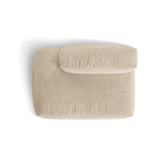 Beżowy aksamitny moduł sofy (lewostronny) Martina – Micadoni -image-3