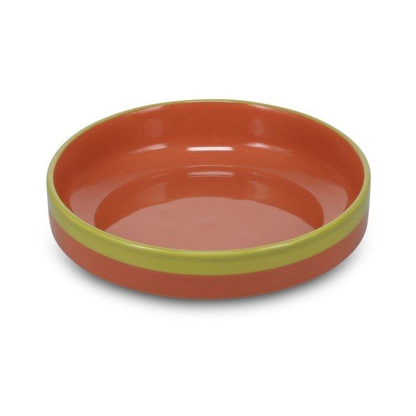 Zielony/pomarańczowy głęboki kamionkowy talerz ø 21 cm Duo – ONA