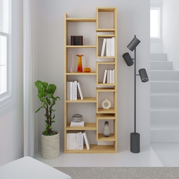 Biały regał w dekorze dębu 60x168,5 cm Eladi – Marckeric-image-4