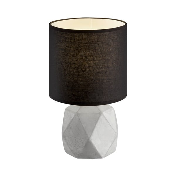Czarno-szara lampa stołowa z tekstylnym kloszem (wysokość 28 cm) Pike – Reality