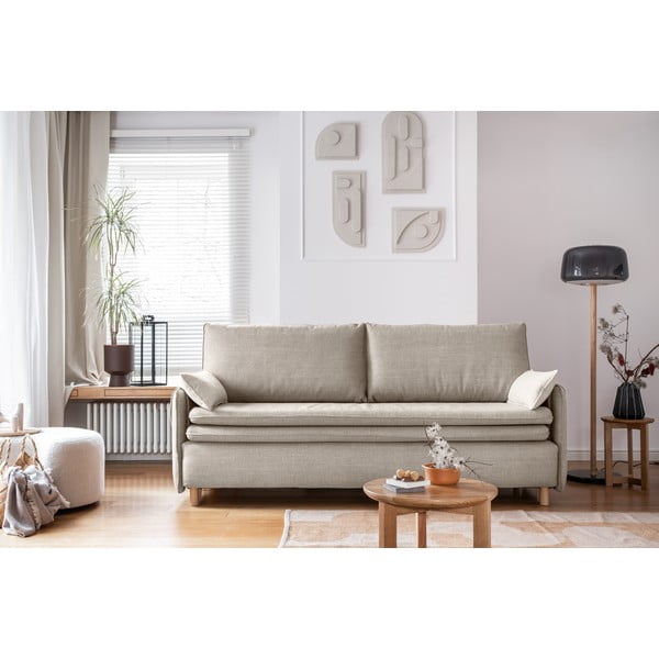 Beżowa rozkładana sofa 207 cm Simon – Miuform-image-1