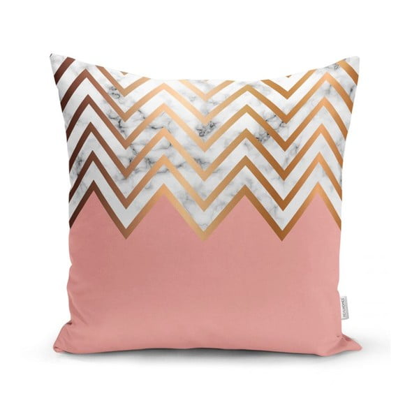 Poszewka na poduszkę Minimalist Cushion Covers Half Pink Zig Zag, 45x45 cm