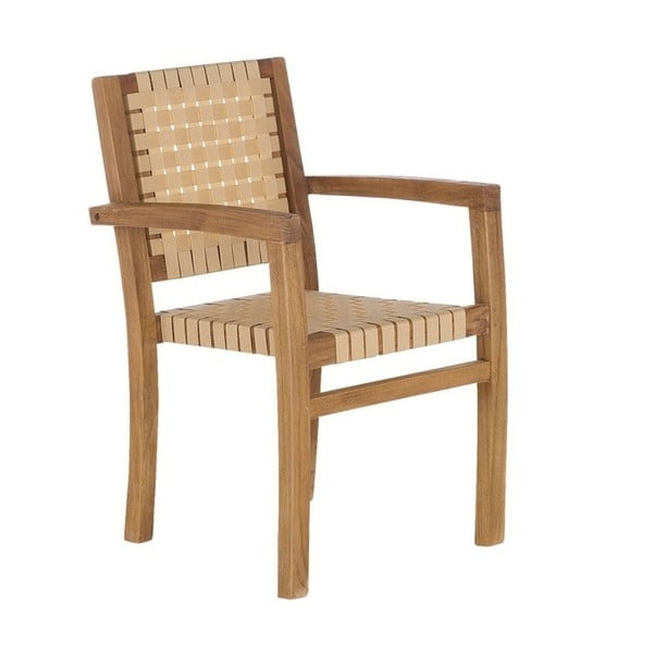 Kremowe krzesło ogrodowe z drewna tekowego z recyklingu SOB Garden