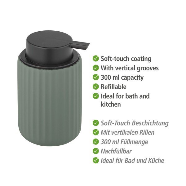 Zielony ceramiczny dozownik do mydła Wenko Belluno-image-3