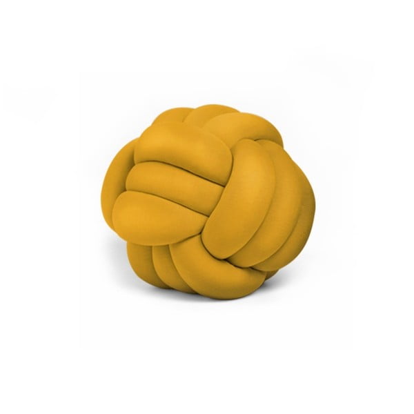 Musztardowa poduszka Knot Decorative Cushion, ⌀ 30 cm