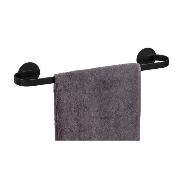 Samoprzylepny metalowy wieszak na ręczniki w kolorze matowej czerni Bivio – Wenko-image-2