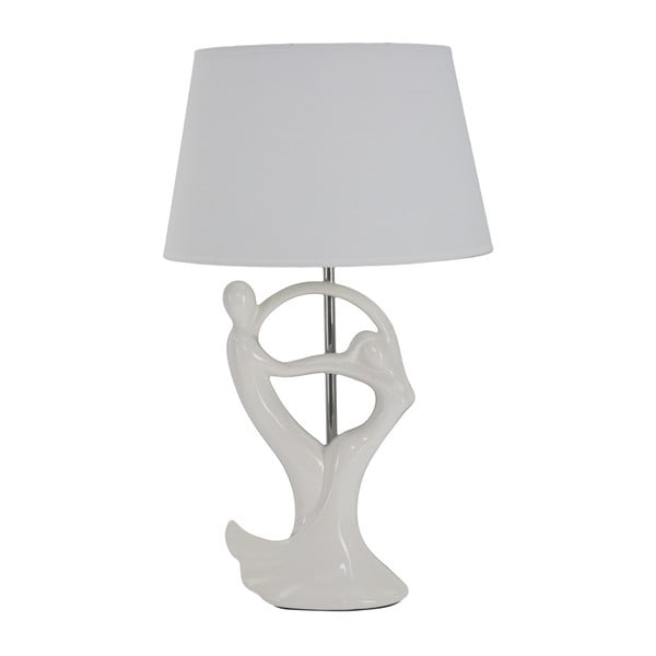 Biała lampa stojąca z ceramiki Mauro Ferretti Nice, 50 cm