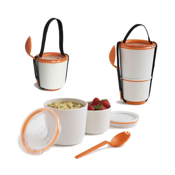 Biało-pomarańczowy pojemnik obiadowy Black + Blum Lunch Pot-image-1