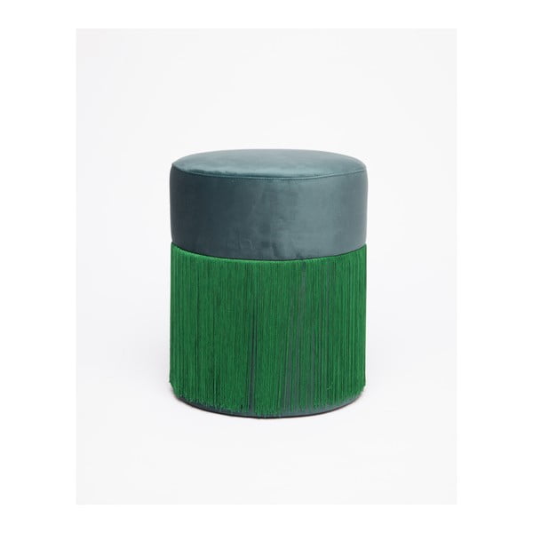 Zielony puf z aksamitnym obiciem Velvet Atelier, Ø 36 cm
