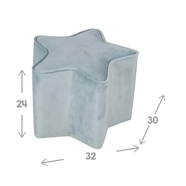 Jasnoniebieski aksamitny puf dziecięcy Lil Sofa – Roba-image-3