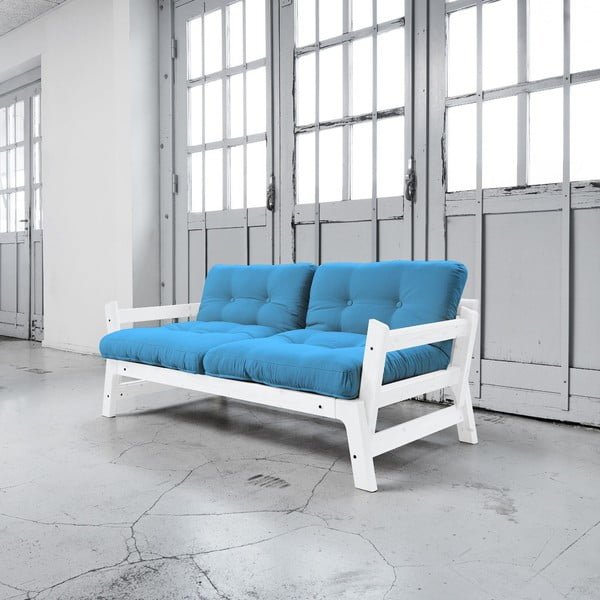 Sofa rozkładana Karup Step White/Horizon Blue