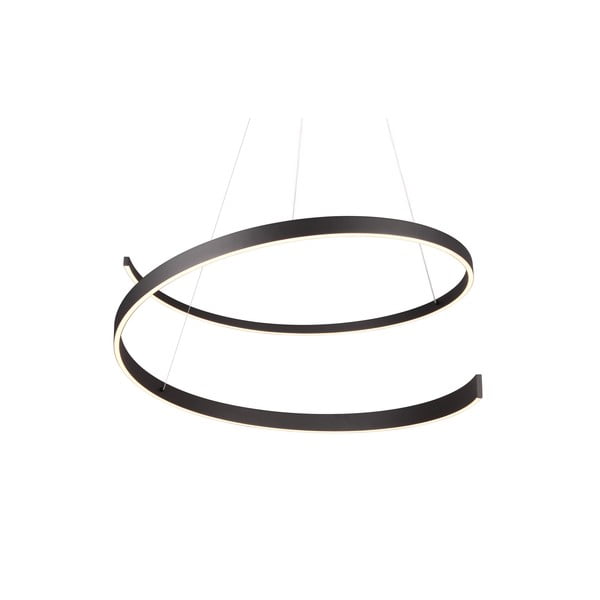 Czarna lampa wisząca LED ze sterowaniem głosowym/mobilną aplikacją i metalowym kloszem ø 75 cm Cinardi – CINQUE-image-3