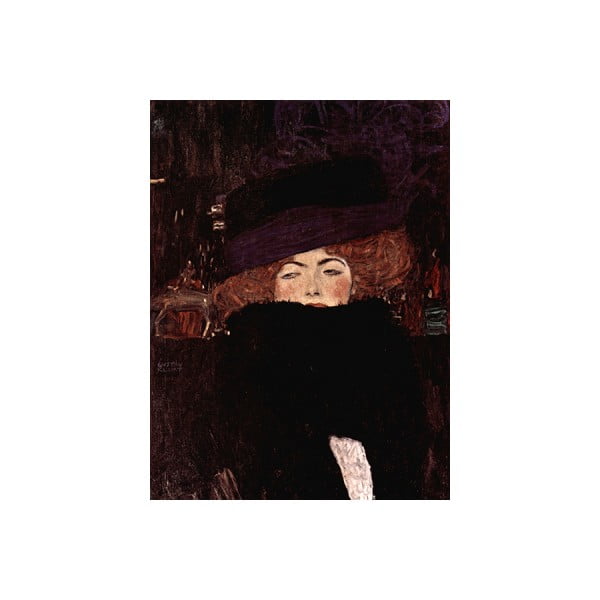 Reprodukcja obrazu Gustava Klimta - Lady with Hat And Feather Boa, 40x30 cm