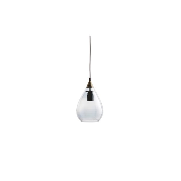 Szara lampa wisząca ze szklanym kloszem ø 15 cm Simple – BePureHome