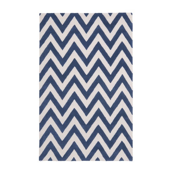 Niebieski dywan wełniany Safavieh Stella, 243x152 cm