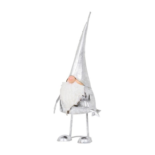 Dekoracja Archipelago Silver Bouncing Long Hat Santa, 50 cm