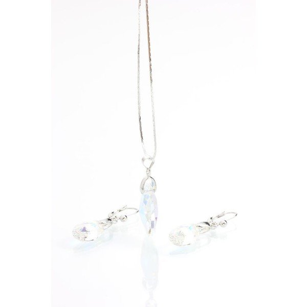 Komplet naszyjnika i kolczyków Yasmine Clear Crystal-image-2