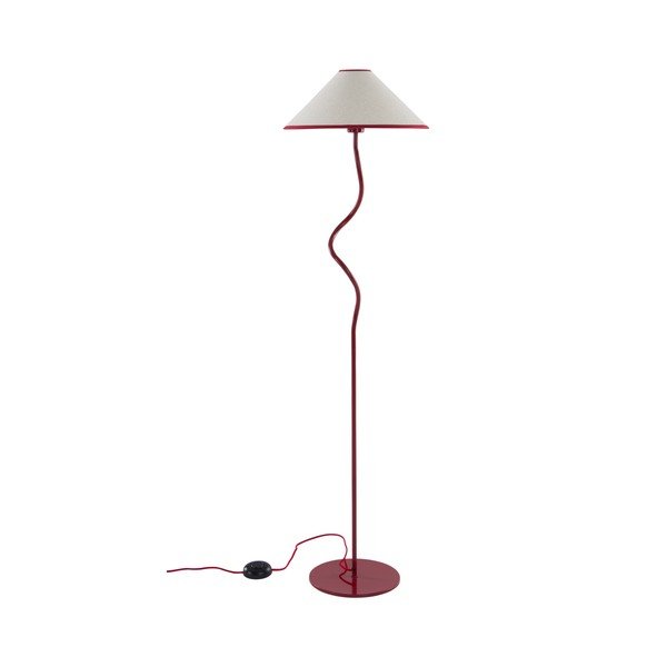 Czerwona/biała tekstylna lampa stojąca ze ściemniaczem (wysokość 148 cm) Juliet – Jotex