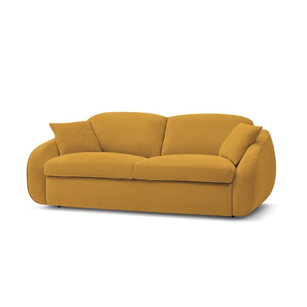Żółta rozkładana sofa 235 cm Cezanne – Bobochic Paris-image-3