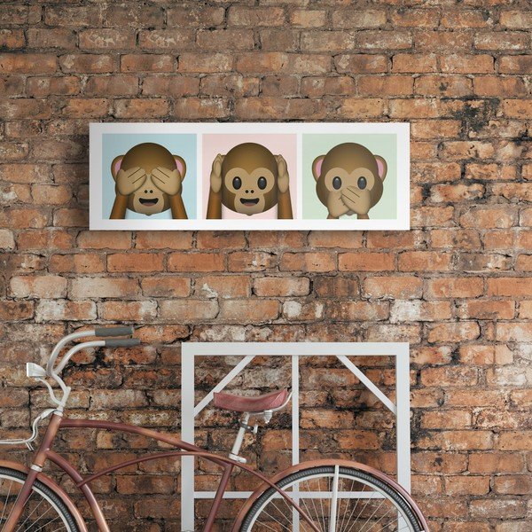 Obraz na płótnie OrangeWallz Emoji Monkey, 30x90 cm