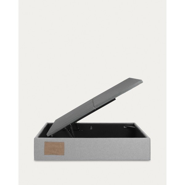 Szare tapicerowane łóżko dwuosobowe ze schowkiem 180x200 cm Matters – Kave Home-image-4