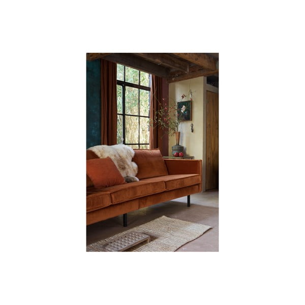 Pomarańczowa aksamitna sofa 277 cm Rodeo – WOOOD-image-4