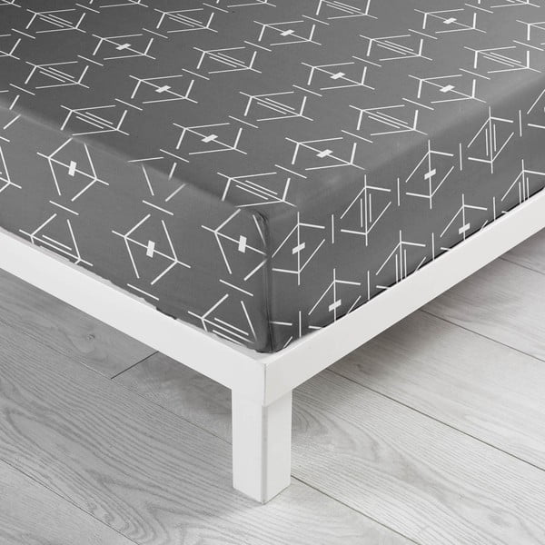 Ciemnoszare bawełniane prześcieradło z gumką 140x190 cm Aristide – douceur d'intérieur
