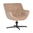 Beżowy obrotowy aksamitny fotel Wibo – WOOOD