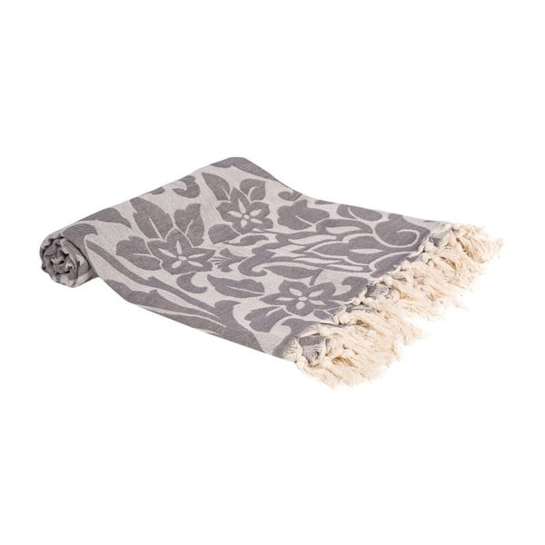 Ciemnoszary ręcznik kąpielowy tkany ręcznie Ivy's Nesrin, 100x180 cm