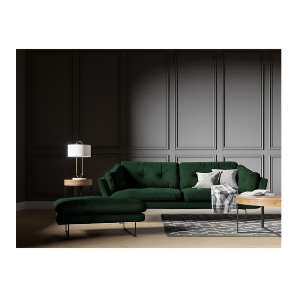 Butelkowozielony puf z aksamitnym obiciem Windsor & Co Sofas Gravity-image-3