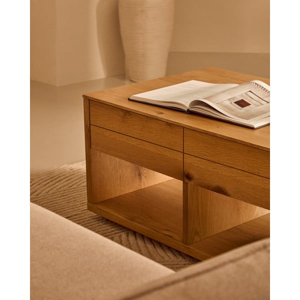 Stolik w dekorze dębu w naturalnym kolorze 60x140 cm Alguema – Kave Home-image-2