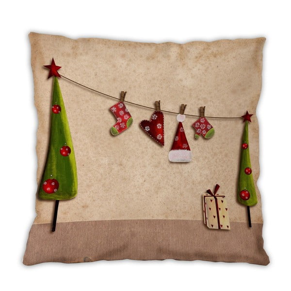 Dwustronna poduszka bawełniana Laundry Christmas, 40x40 cm