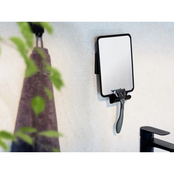 Lustro kosmetyczne z wieszakiem 14x19.5 cm Quadro Black – Wenko-image-1