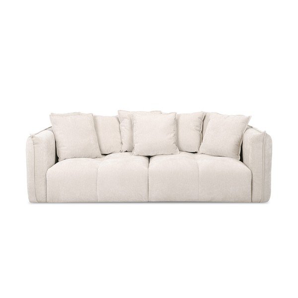 Biała sofa z tkaniny szenilowej Harlem – Bobochic Paris