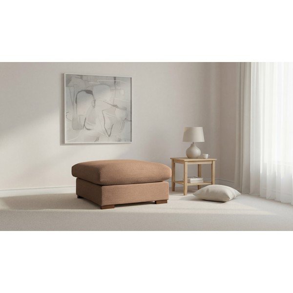 Jasnobrązowy sztruksowy puf Comfy – Scandic-image-4