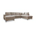 Beżowy sztruksowy rozkładany narożnik (prawostronny) Lofty Lilly – Miuform