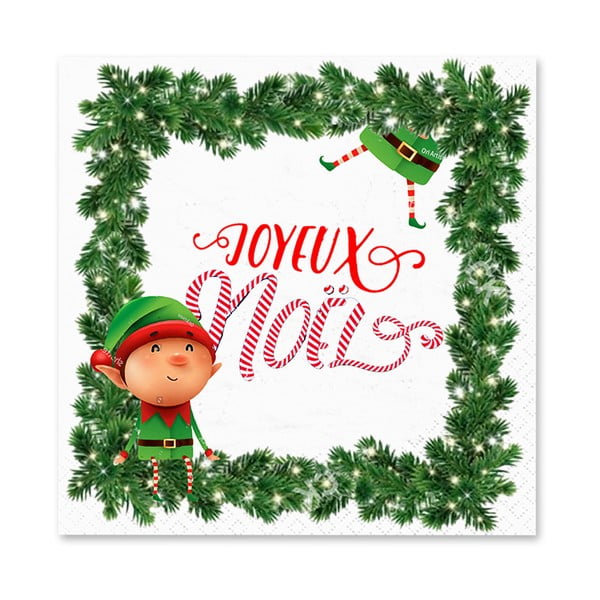 Serwetki zestaw 20 szt. 33x33 cm Prankster Elf – Homéa