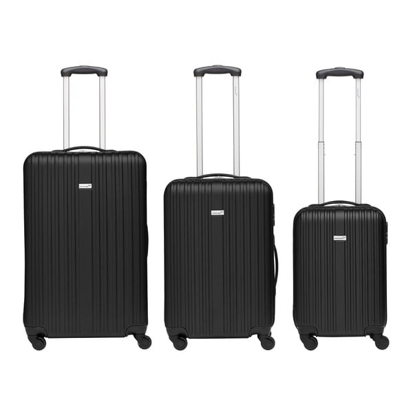 Zestaw 3 czarnych walizek podróżnych Packenger Travel