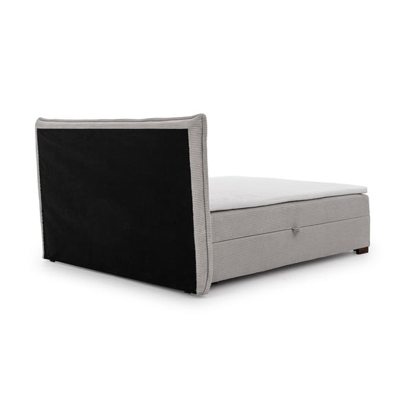 Jasnoszare łóżko kontynentalne ze schowkiem 180x200 cm Lysa – Ropez-image-3