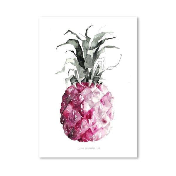 Plakat Americanflat Pineapple Pink by Claudia Libenberg, 30x42 cm