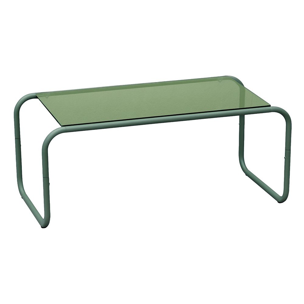 Zielony stolik ze szklanym blatem 40x80 cm Ventana – Leitmotiv