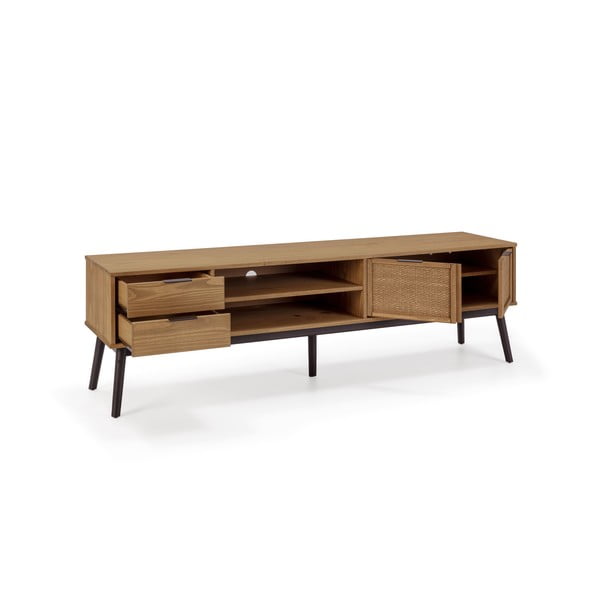 Szafka pod TV z litego drewna sosnowego 180x52 cm Natasha – Marckeric-image-3