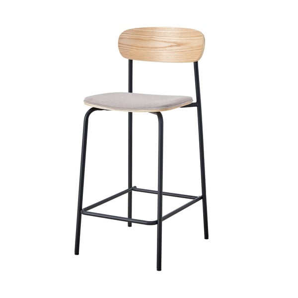 Czarne/szarobrązowe hokery zestaw 2 szt. (wysokość siedziska 66 cm) Adriana – Marckeric-image-2