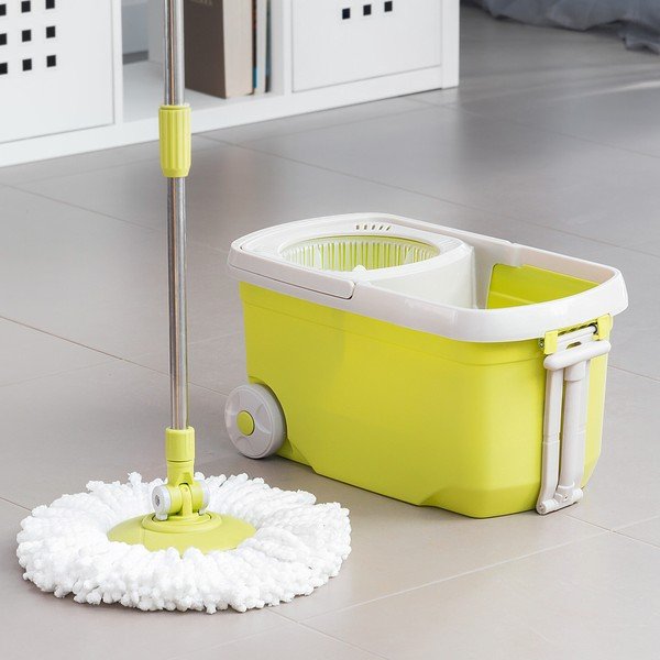 Żółty zestaw mopa obrotowego i wiadra InnovaGoods-image-1