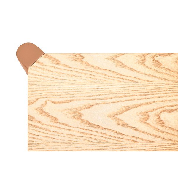 Ceglasty/w jasnym naturalnym kolorze regał w dekorze dębu 126x59x43 cm Bona – Teulat-image-4